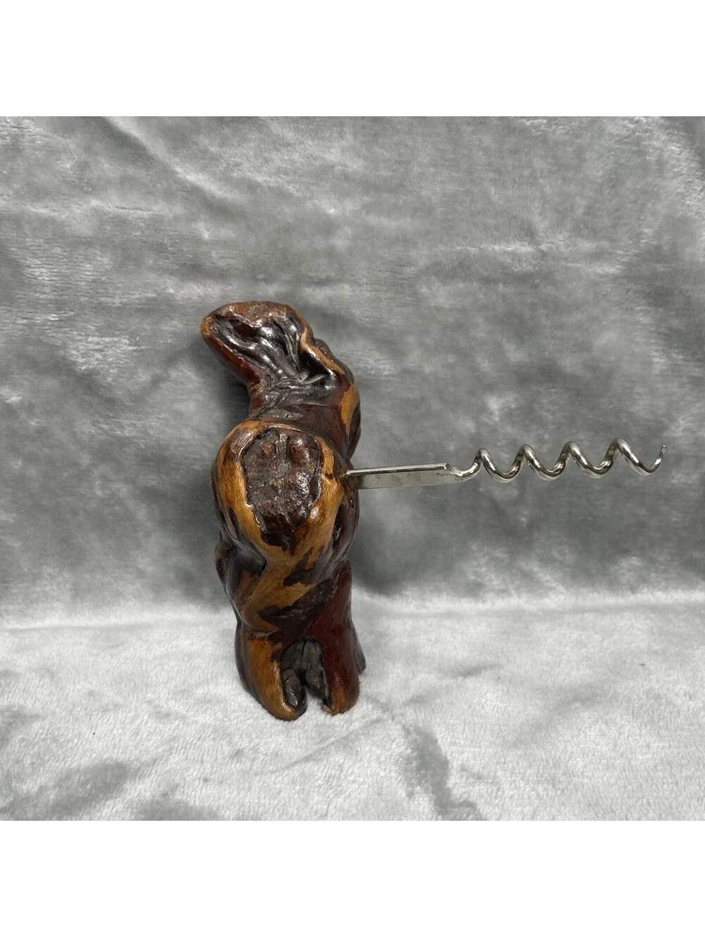 Vintage Handcrafted Root Wood Corkscrew | Rustic Briar Wine Bottle Opener